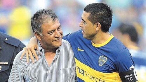 Juan Román Riquelme y Claudio Borghi / Gentileza: Infobae